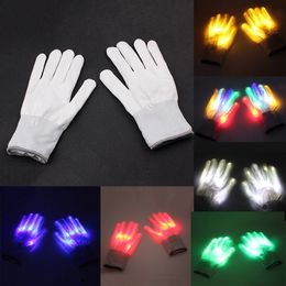 LED Glove Colour Lighting Gloves Flashing Skeleton Halloween Christmas Easter Stage Props Gloves Children Adult Party Finger Gloves