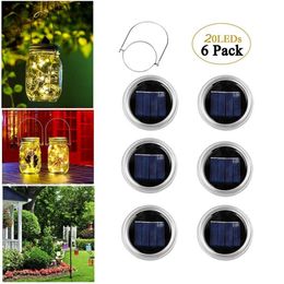 20 Leds Solar Power Mason Can Lid Cap LED Fairy Light for Garden Yard Landscape Decor Solar LED Party Atmosphere Light DLH241