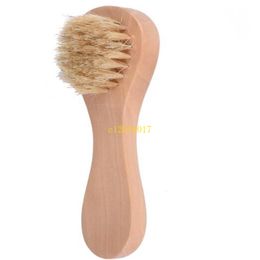 500PCS Face Cleansing Brush for Facial Exfoliation Natural Bristles Exfoliating Face Brushes with Wooden Handle