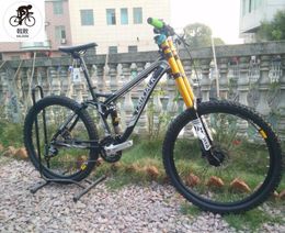 Kalosse Hydraulic brakes 27 speed alloy frame Full suspension frame DH/downhill bike 26*17 inch mountain bicycle