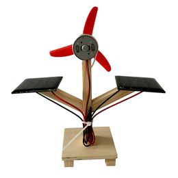 Creative science and technology small diy material wooden double solar fan physical science experimental model wholesale