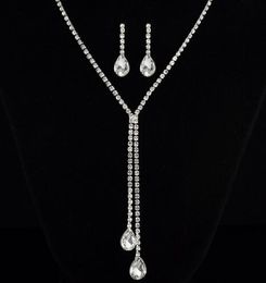 Hot Style New bridal accessories earrings necklace set deep V wedding dress necklace dinner party accessories fashion classic delicate elega