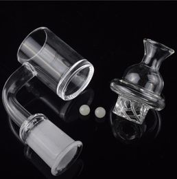 DHL New Version 5mm Clear Bottom 14mm female 10mm 18mm male Quartz Banger Nail with Cyclone Spinning Carb Cap and terp pearl ball