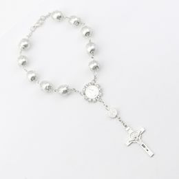 Fashion Bracelets For Baby Girls With Dangle Jesus Cross Children's Strand Bracelet Rosary Link Chain Good Quality