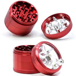 Aluminum Alloy Handle Grinders Tobacco Grinders 4 Layers Crusher Smoking Grinder 63mm Diameter Herb Wholesale GR173