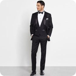 Black Men Suits Wedding Suits Bridegroom Custom Made Slim Fit Formal Costume Marriage Homme Groom Wear Prom Dress Tuxedos Blazer Jacket Man
