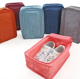 Travel Foldable Waterproof Shoes Bag Portable Handle Shoe Storage Pouch Bag Home Dustproof Solid Shoes Bag For Storage Organiser SN578