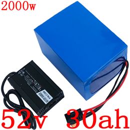 52V 1000W 2000W battery pack 52v 30ah electric bike 30AH lithium ion with 50A BMS and 5A charger duty free