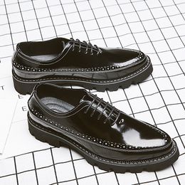 Hot Sale-new arival Enaland style Brogue palodge leather shoes for men balck Colour dress shoes for youth size 38-44