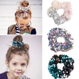 Sequin Hairbands Reversible Sequins Headband Mermaid Scrunchie Rubber Band Princess Ponytail Holder Charm Girls Hair Accessories DHW3429