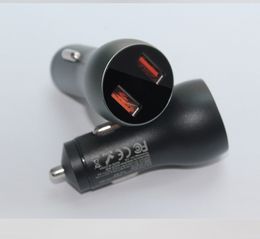 Aluminum alloy Shell 36W QC 3.0 2 USB PD Car Charger Adapter for Smart phone tablet pc 100PCS/LOT