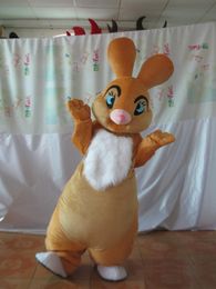 2019 Factory direct sale Deluxe Rabbit Mascot Costume Top Quality Cartoon Easter Bunny animals Anime theme character Christmas Carnival Part