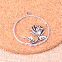 33pcs Charms rose flower 36*33mm Antique Making pendant fit,Vintage Tibetan Silver,DIY Handmade Jewelry