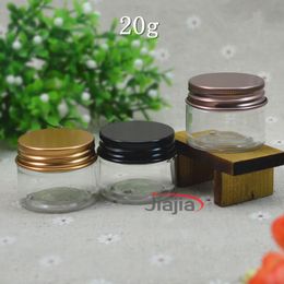 Free shipping 50pcs Cream bottle for avoiding light round small plastic bottle jars containers with lids for cosmetic packaging