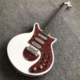 Custom 24 Frets White Guild Brian BM01 Brian May Electric Guitar Red Turtle Shell Pickguard, 3 Korean Metal Pickups, Tremolo Bridge