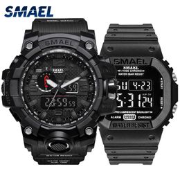 Fashion Camo Military mens watches Set SMAEL double Army waterproof Male wristWatch 1545 1801 gift digital kol saati watch men