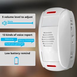 Shop Store Home Security Welcome Chime Doorbell Wireless Double Passive Motion Detection Doorbell Linkage Burglar Alarm
