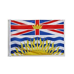 British Columbia Flag 80% bleed Digital Printed Polyester Fabric All Countries, Outdoor Indoor Usage, Drop shipping