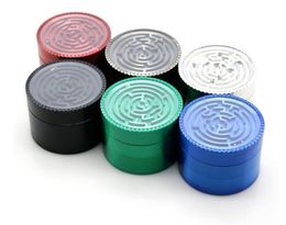 Four Labyrinth Zinc Alloy Smoke Grinder 63mm Multicoloured Vertical Metal Smoke Grinder