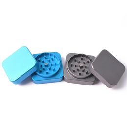 Metal Smoking Crushers Square Shape 2 Layers Bright Colors Smoke Grinder Fit Business Gifts Herb Grinders JXW613