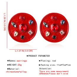 Fashion-Diamond ear studs Western Geometric round baking paint earrings 2018 new good quality hot sale Zinc Alloy jewelry women girl