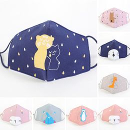 kids boys girls reusable cotton masks anti dust haze mouth covers mask 5 layers protective dustproof face mask with one filter