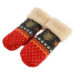 Fashion-New Chrismas Tree Layer Knit Halter Mittens Warm Winter Gloves Women