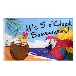 3x5 150x90cm 5 O Clock Somewhere Flag Polyester Double Stitched Digital Printed Polyester,All Countries ,Outdoor Indoor