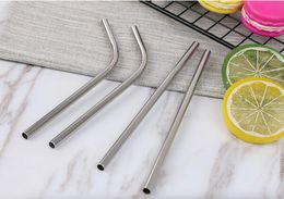 More size straight and bend stainless steel straw reusable drinking straw with processed nozzles bar drinking tool