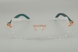 Wholesale-carved glasses frame 8300817 diamond series blue / Colour / hand-carved wooden glasses frames, 58-18-135mm