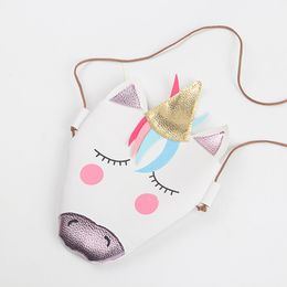 Baby Girls unicorn Messenger Bag PU Leather Cartoon Cute Kids Mini Shoulder bag Boutique New Coin Purse