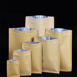 Kraft Paper Zipper Sealed Packaging Bags with Aluminium Foil Food Tea Snack Coffee Storage Resealable yq01647