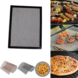 BBQ Mat Reusable Barbecue Grill Mesh Mat Non-stick Kitchen Cooking Smoker BBQ Grid Mat Grill Pad Liner BBQ Accessories