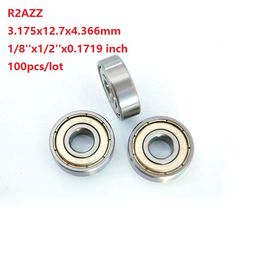 100pcs/lot R2AZZ R2A ZZ 2AZ ball bearing 1/8" x 1/2" x 0.1719" Inch double shield Deep Groove Ball bearing 3.175x12.7x4.366mm