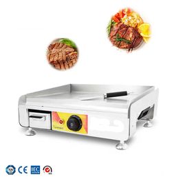 Commercial electric griddle pancake maker machine fast heating thickening teppanyaki equipment stainless steel electric griddle plate