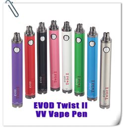 1600mAh eVod Twist 2 Ego C twist II Vision Spinner Vape Pen Battery Variable Voltage Adjustable Mod for 510 Thread Clearomizer Start Kit