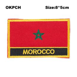 Free Shipping 8*5cm Morocco Shape Mexico Flag Embroidery Iron on Patch PT0131-R