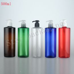 20pcs 500ml multicolor empty plastic Screw pump bottle cosmetics container R24 Shampoo shower gel bottles Free shipping