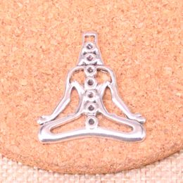 27pcs Charms yoga zazen buddha 38*34mm Antique Making pendant fit,Vintage Tibetan Silver,DIY Handmade Jewellery