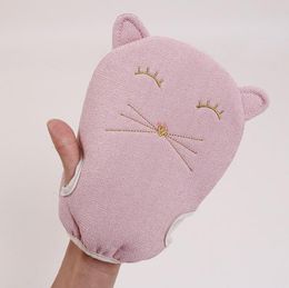 bath gloves Embroidered cat bath towel rubbing towel 1622 universal rubbing mud bath washing gloves Factory direct towel wholesale