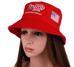 New Trump 2021 Embroidered Bucket Cap Keep America Great Hat Cotton Sport FishermanCap Fashion Travel Camping SunHat