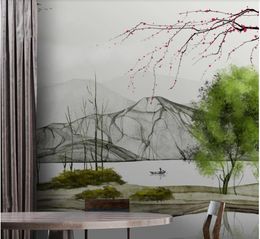 beautiful scenery wallpapers modern art ink landscape landscape background wall painting decorative painting