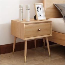 Nordic Solid Wood Bedside Cabinet Bedroom Furniture Storage Simple Modern Receiving Cabinets Japanese White Oak