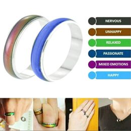 100Pcs/lot Wholesale Jewelery Bulks Mixed Change Color Silver Plated Mood Rings Temperature Emotion Feeling Rings For Women/Men