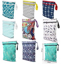 8 Styles Storage Bag Baby Protable Nappy Reusable Washable Wet Dry Cloth Zipper Waterproof Diaper Bags Baby Nappy Stackers M733