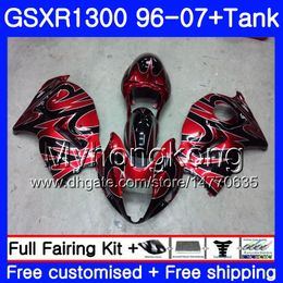 Bodys For SUZUKI GSXR 1300 1996 2002 2003 2004 2005 2006 2007 333HM.127 GSXR-1300 Red flames GSXR1300 Hayabusa 96 02 03 04 05 06 Fairing