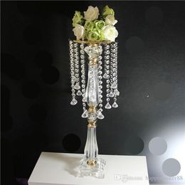 67.5CM Tall Gold Acrylic Flower Rack Wedding Centerpiece Event Table Wedding Road Lead Party Decoration 5 PCS/ Lot