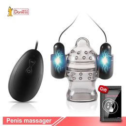 Penis Vibrator Penis Massager Trainer Glans Vibrator Men Sex Toys Enhancement Delay Lasting Erection Adult Male Masturbation< Y191031