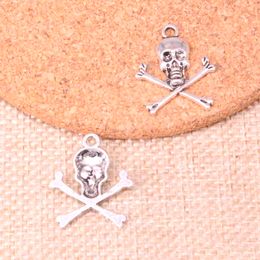 92pcs Charms skull skeleton bone 24*19mm Antique Making pendant fit,Vintage Tibetan Silver,DIY Handmade Jewelry