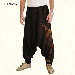 Men Joggers  Harem Pants Plus Size Big Crotch Pants Nepal Baggy Hippie Baggy Drawstring Casual Yoga Punk